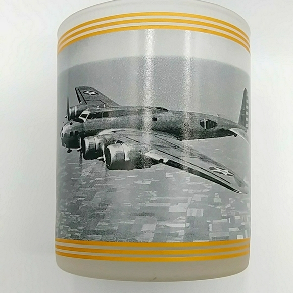 🐡HP! 3 Boeing WWII Bomber Highball Frosted Glasses. Airplanes - Picture 2 of 9